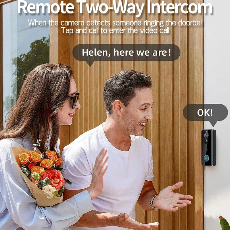 1080P Smart Video-Türklingel mit 180° Sicht, WLAN, Zwei-Wege-Audio