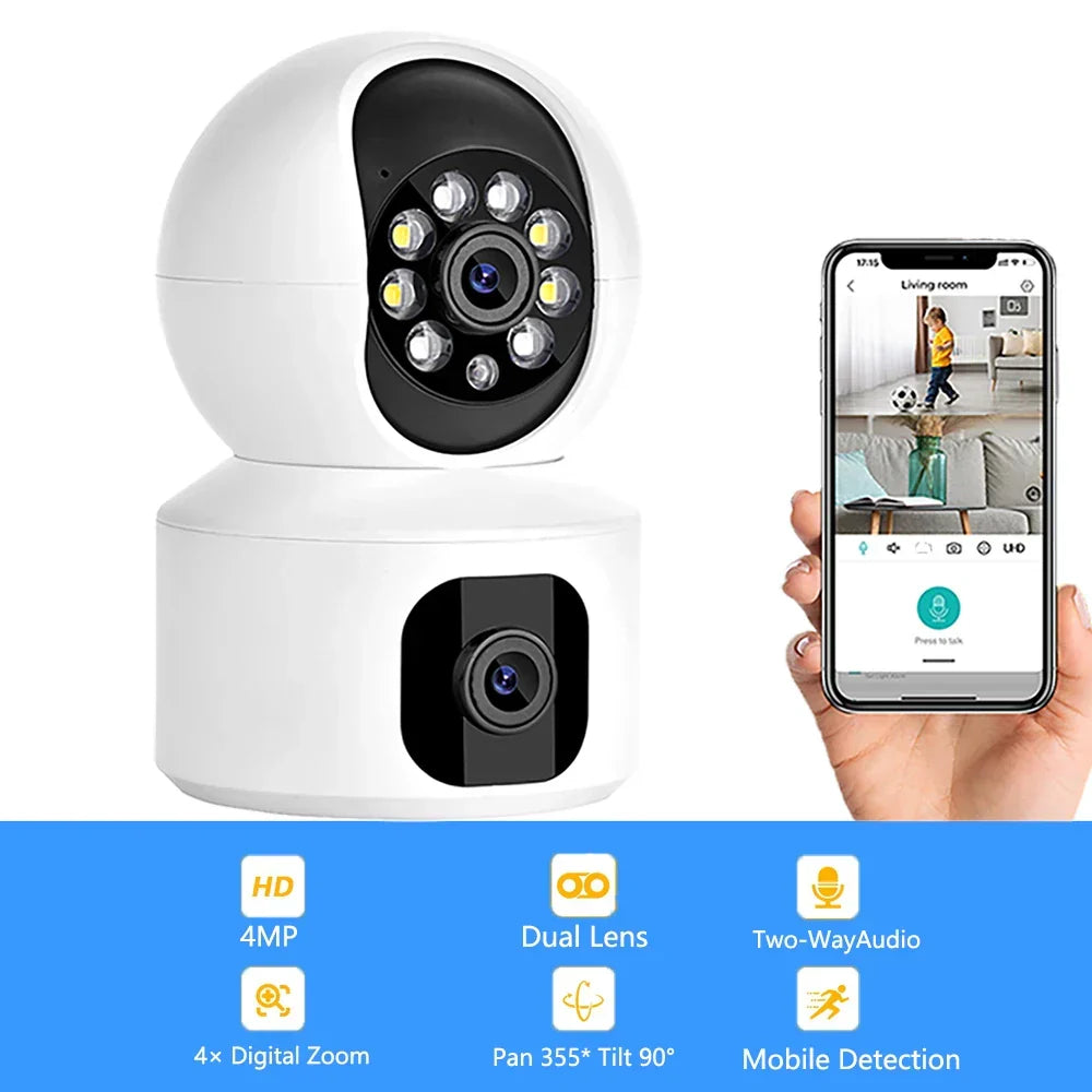 4MP WLAN CCTV Kamera, Nachtsicht, PTZ, Bewegungserkennung & Zwei-Wege-Audio