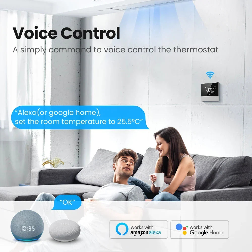 Smart WLAN Thermostat für Fan-Coil, Touchscreen, Sprachsteuerung, Energie