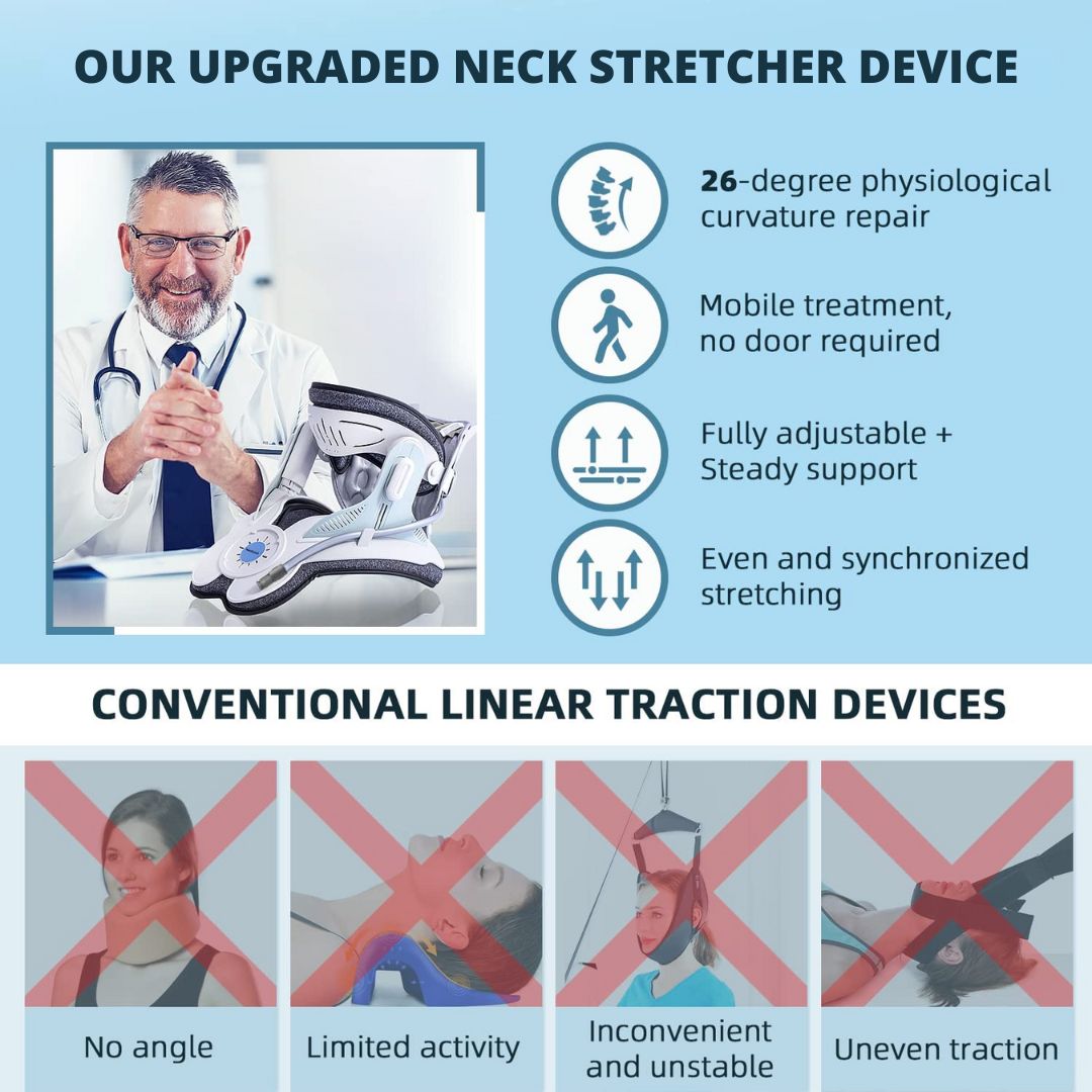 Loopstep | Nackenstrecker zur Schmerzlinderung - Verstellbares zervikales Traktionsgerät Ideal bei Nackenspannung und Unbehagen