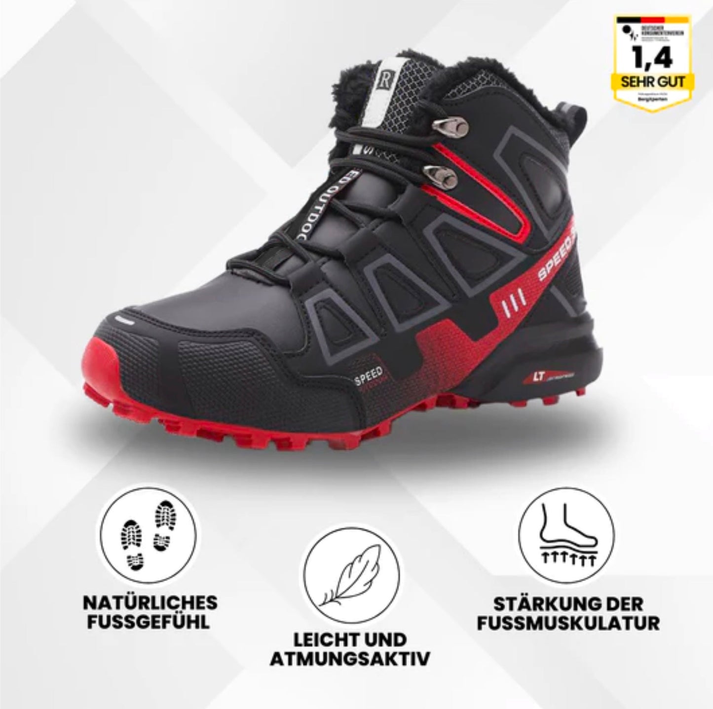 OrthoTrekking Komfort - wasserdichte, leichte & rutschfeste Trekking u.-Wanderschuhe für langes Gehen