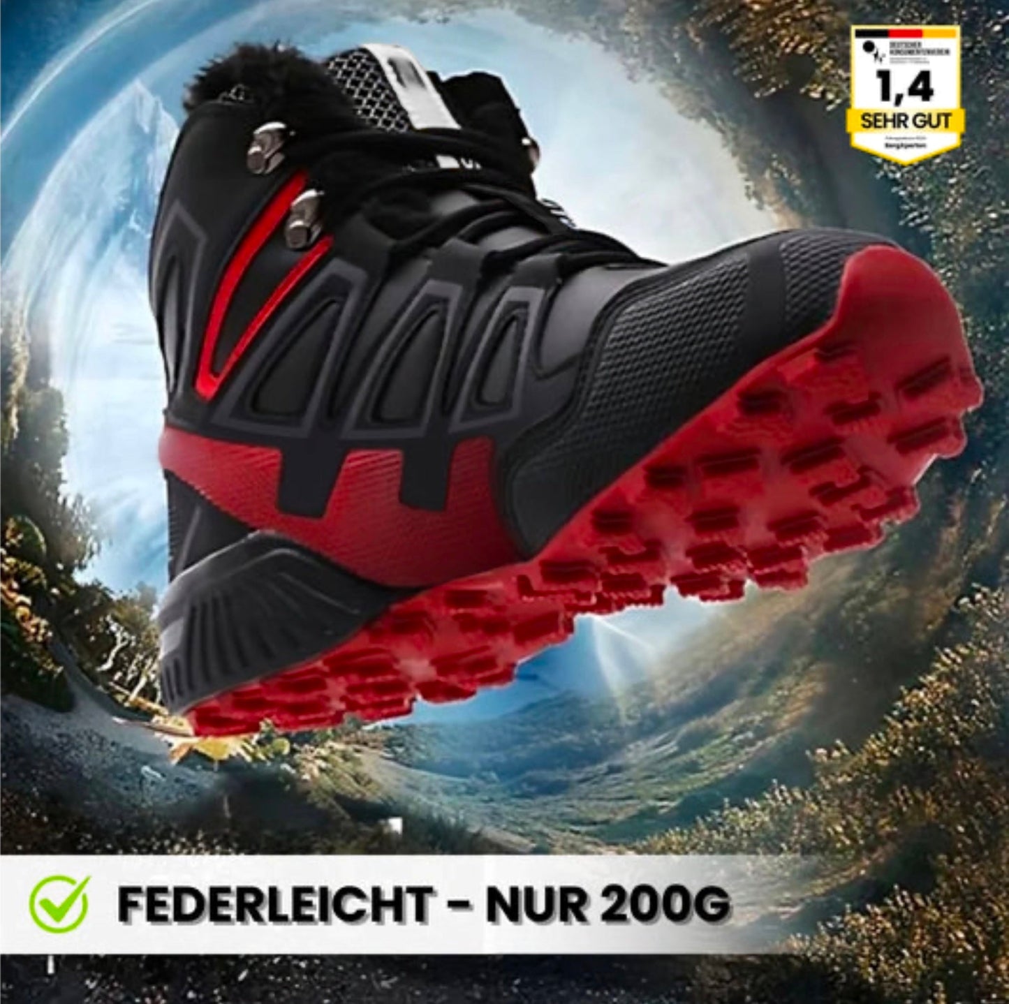 OrthoTrekking Komfort - wasserdichte, leichte & rutschfeste Trekking u.-Wanderschuhe für langes Gehen