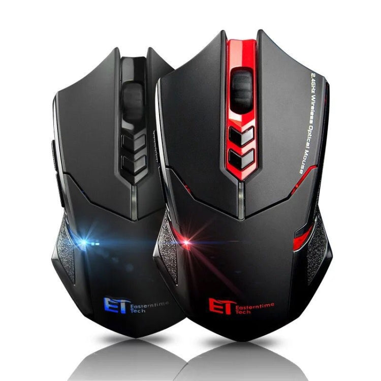 Loopstep | ET X-08 7-Tasten 2400DPI 2.4G Wireless Stille Gaming Maus mit USB-Empfänger & Farbige Hintergrundbeleuchtung (Schwarz)