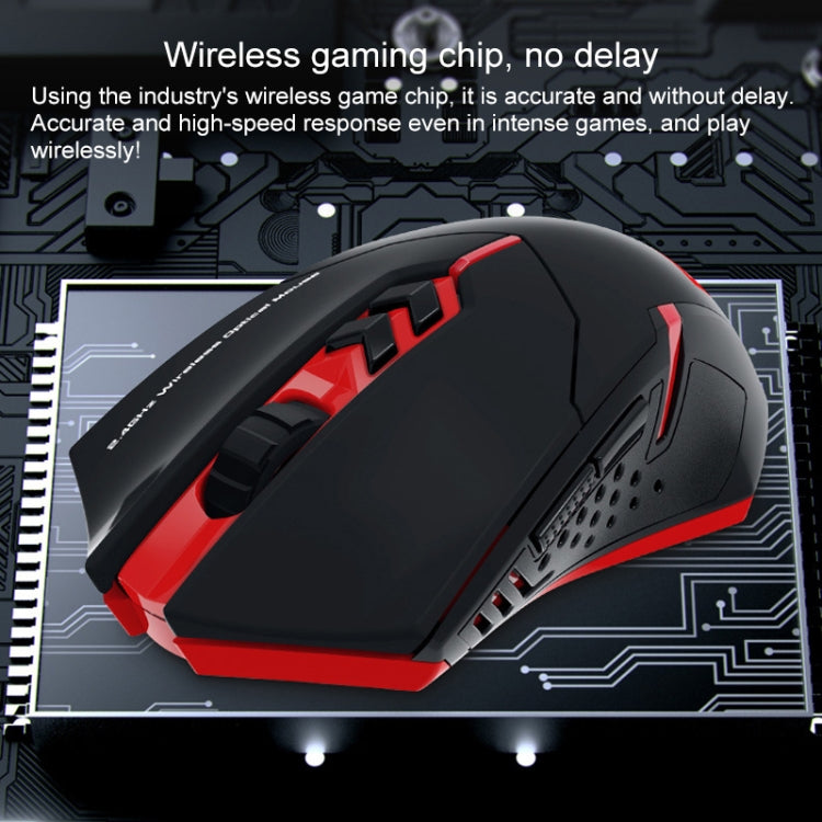 Loopstep | ET X-08 7-Tasten 2400DPI 2.4G Wireless Stille Gaming Maus mit USB-Empfänger & Farbige Hintergrundbeleuchtung (Schwarz)