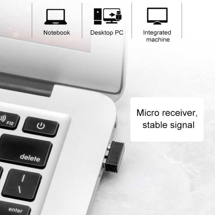 Loopstep | ET X-08 7-Tasten 2400DPI 2.4G Wireless Stille Gaming Maus mit USB-Empfänger & Farbige Hintergrundbeleuchtung (Schwarz)