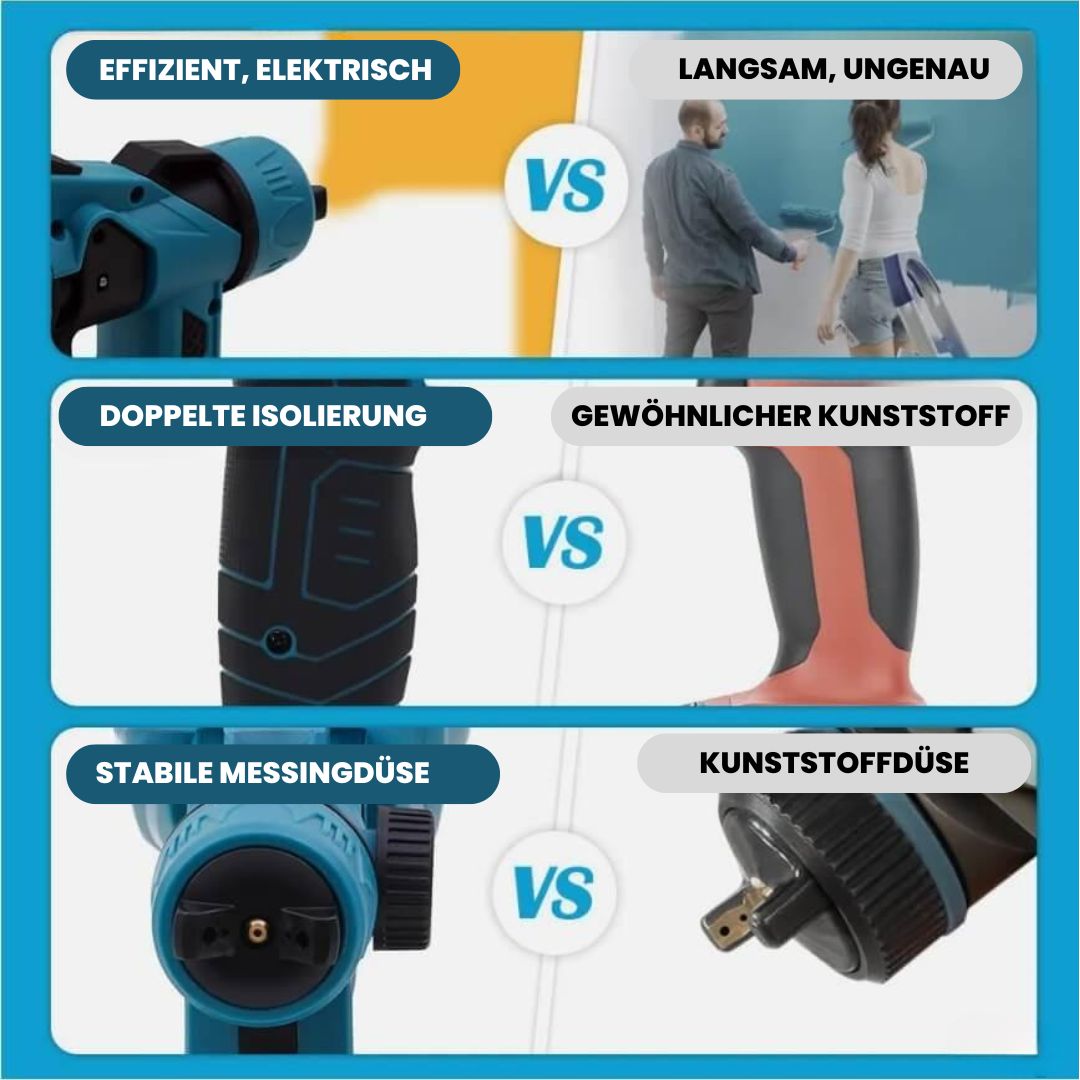 PaintMax -  Kabelloses Hochdruck-Farbsprühgerät für schnelles, effizientes und gleichmäßiges Lackieren