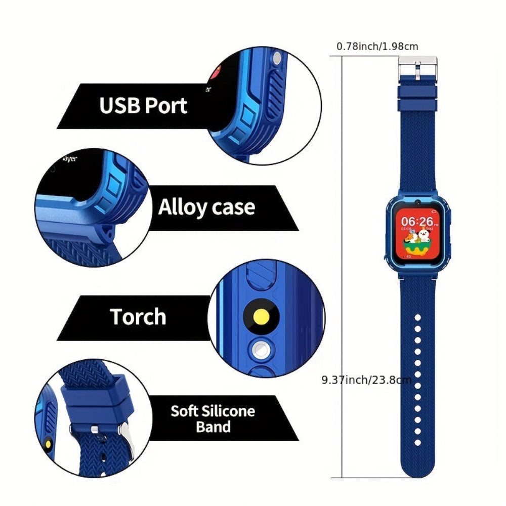 Kinder Smartwatch, Touchscreen, USB wiederaufladbar, Bildungs- & Fitness