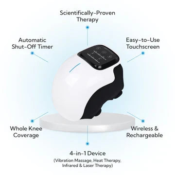 Loopstep | Knie-Massagegerät mit Wärmebehandlung | Schmerztherapie & Gelenkerholung - Tragbare beheizte Knie-Massage für Komfort & Mobilität