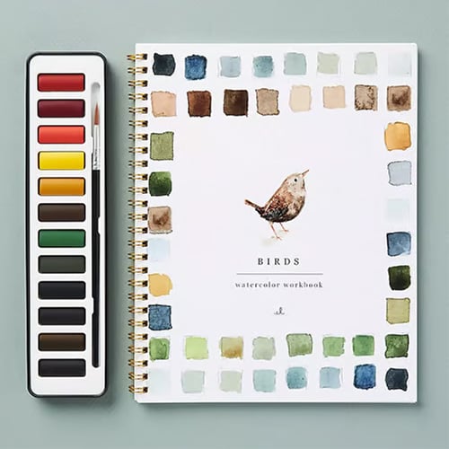 Kunstbuch | Aquarell Workbook Anfänger | Schritt für Schritt Malbuch | AquaBliss
