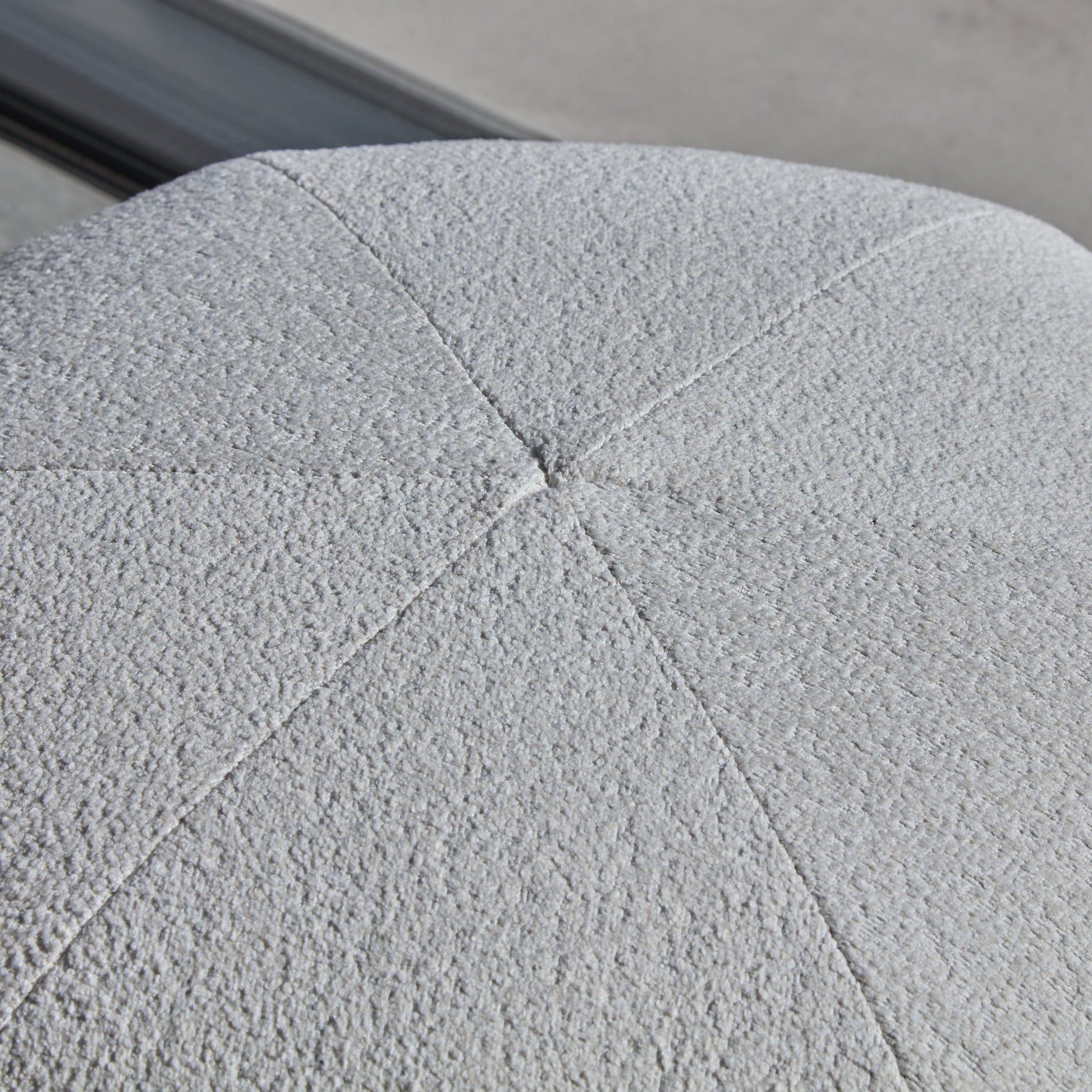 Nathalia Round Footstool - Boucle - Laura James