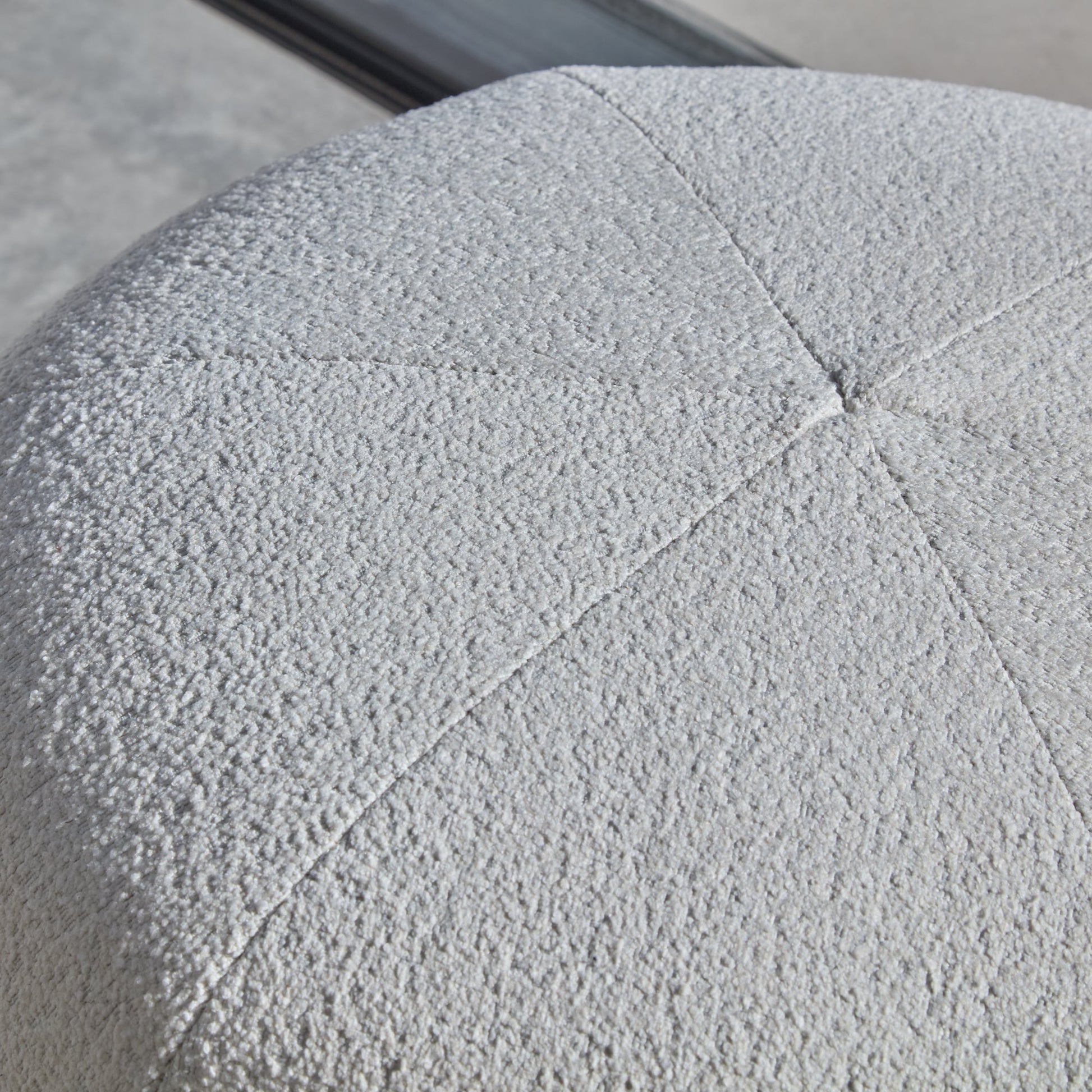 Nathalia Round Footstool - Boucle - Laura James