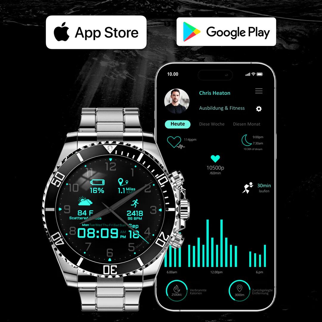 Nexos Pro Smartwatch - Unzerstörbare Militär-Gesundheitsuhr (2025)