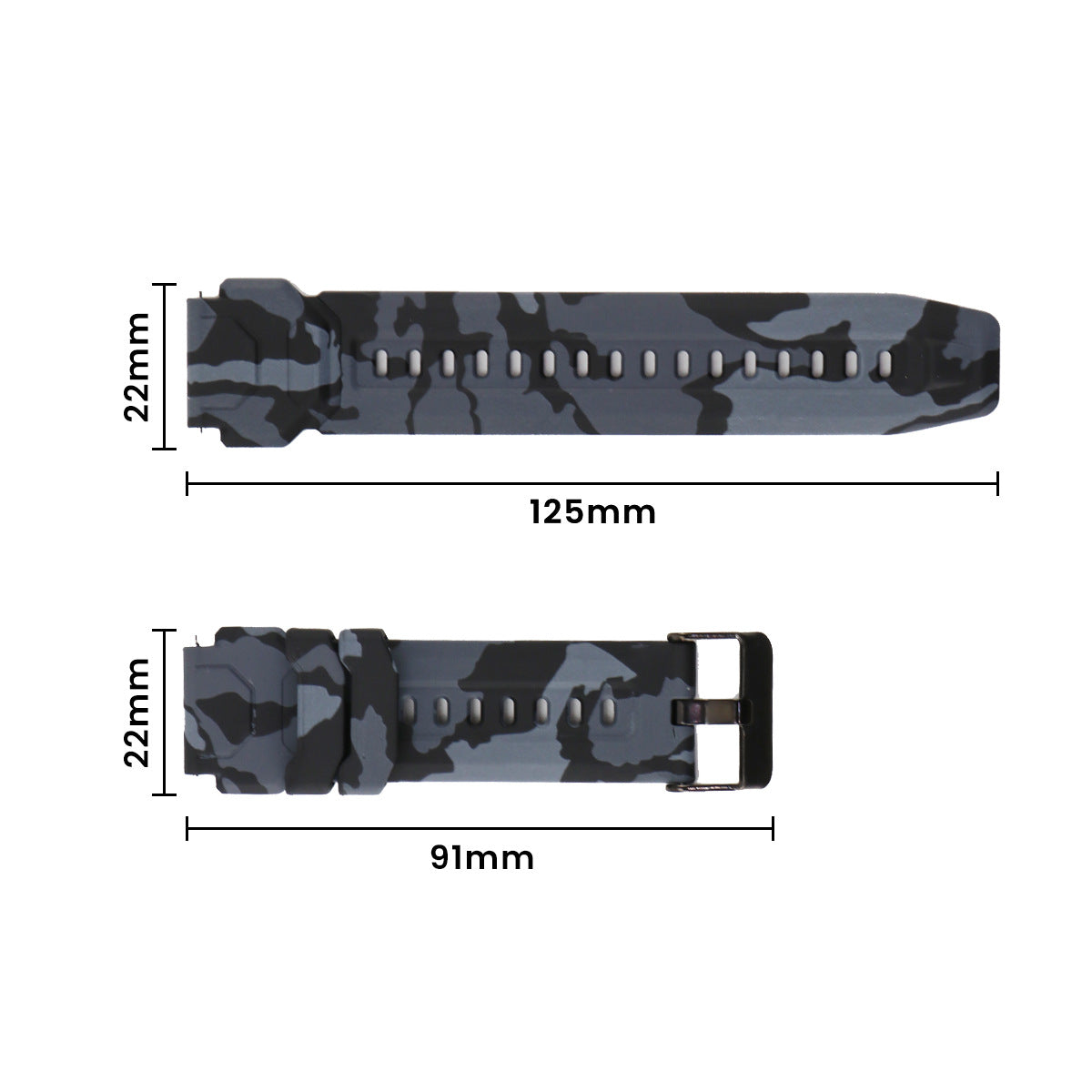 Silikon Camo Band - Grün (22mm)
