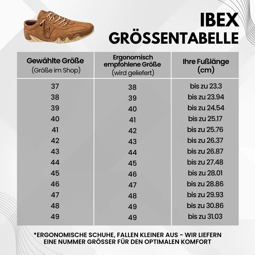 Ibex - ergonomischer, schmerzlindernder & wasserdichter Leder-Barfußschuh für sicheres, gelenkschonendes Gehen für Senioren
