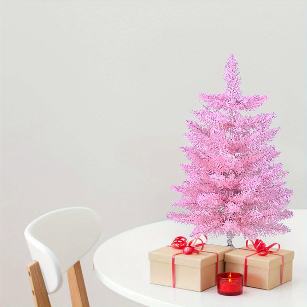 Rosa Weihnachtsbaum, künstliche Tischdekoration, festlich