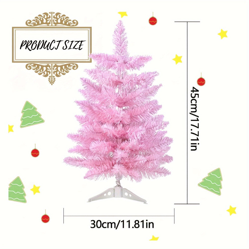 Rosa Weihnachtsbaum, künstliche Tischdekoration, festlich