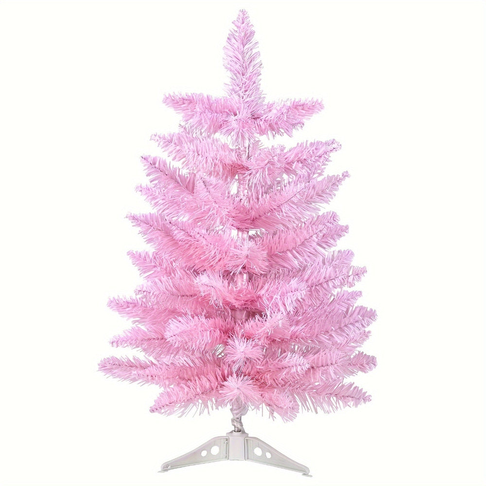 Rosa Weihnachtsbaum, künstliche Tischdekoration, festlich