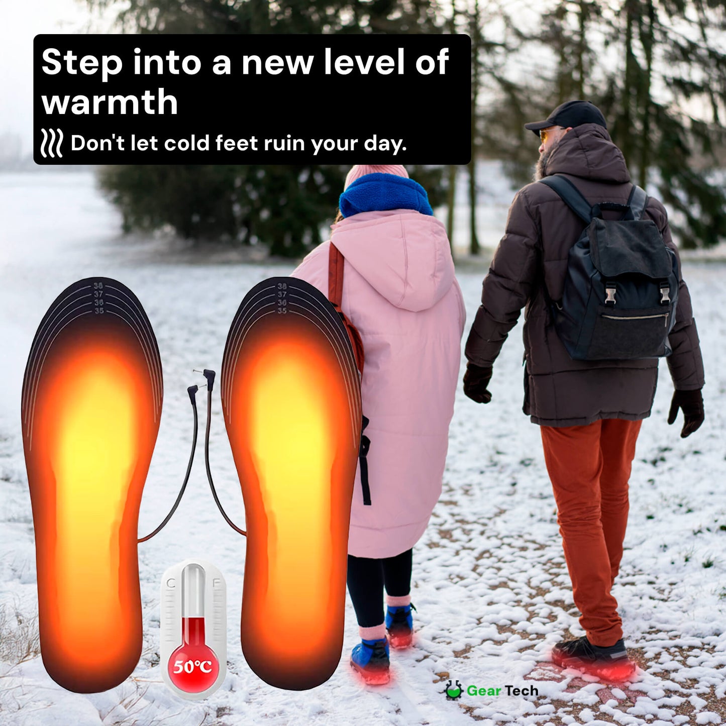 Loopstep | Wiederaufladbare beheizte Einlegesohlen UK – Beste thermische Schuh-Einlagen für Stiefel, Arbeitsstiefel und täglichen Winterkomfort