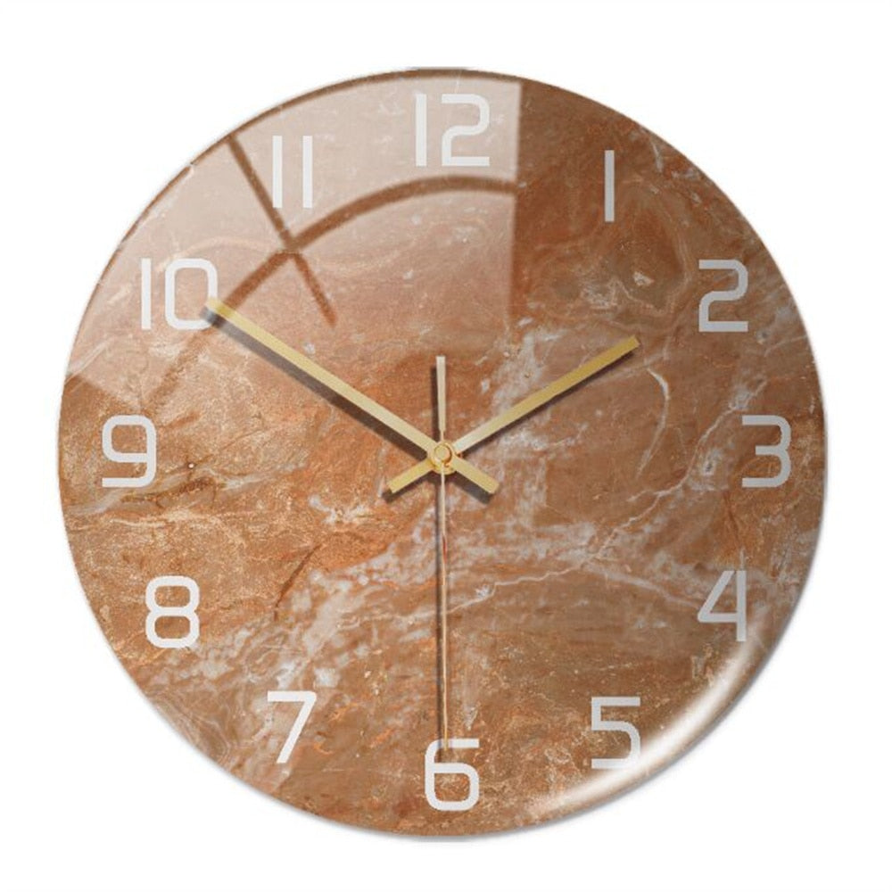 Stilvolle Wanduhr mit Marmorstruktur – MarbleTime