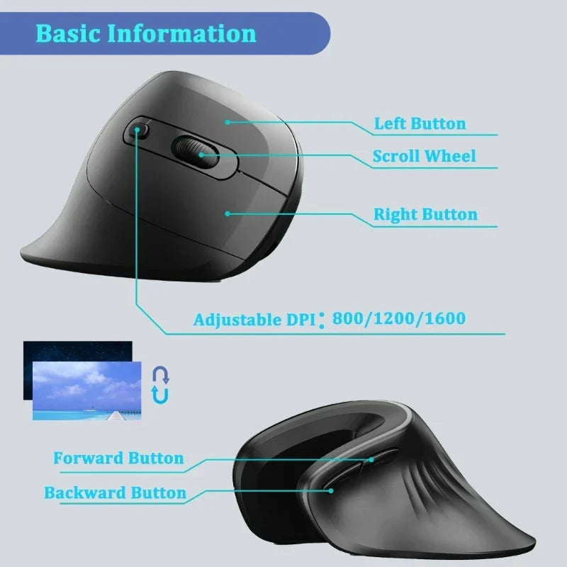 Loopstep | Ergonomische drahtlose vertikale Maus
