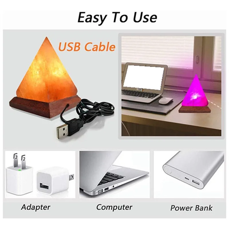 Loopstep™ Himalaya Kristallsalzlampe USB LED Pyramide, Luftreiniger & Stimmung