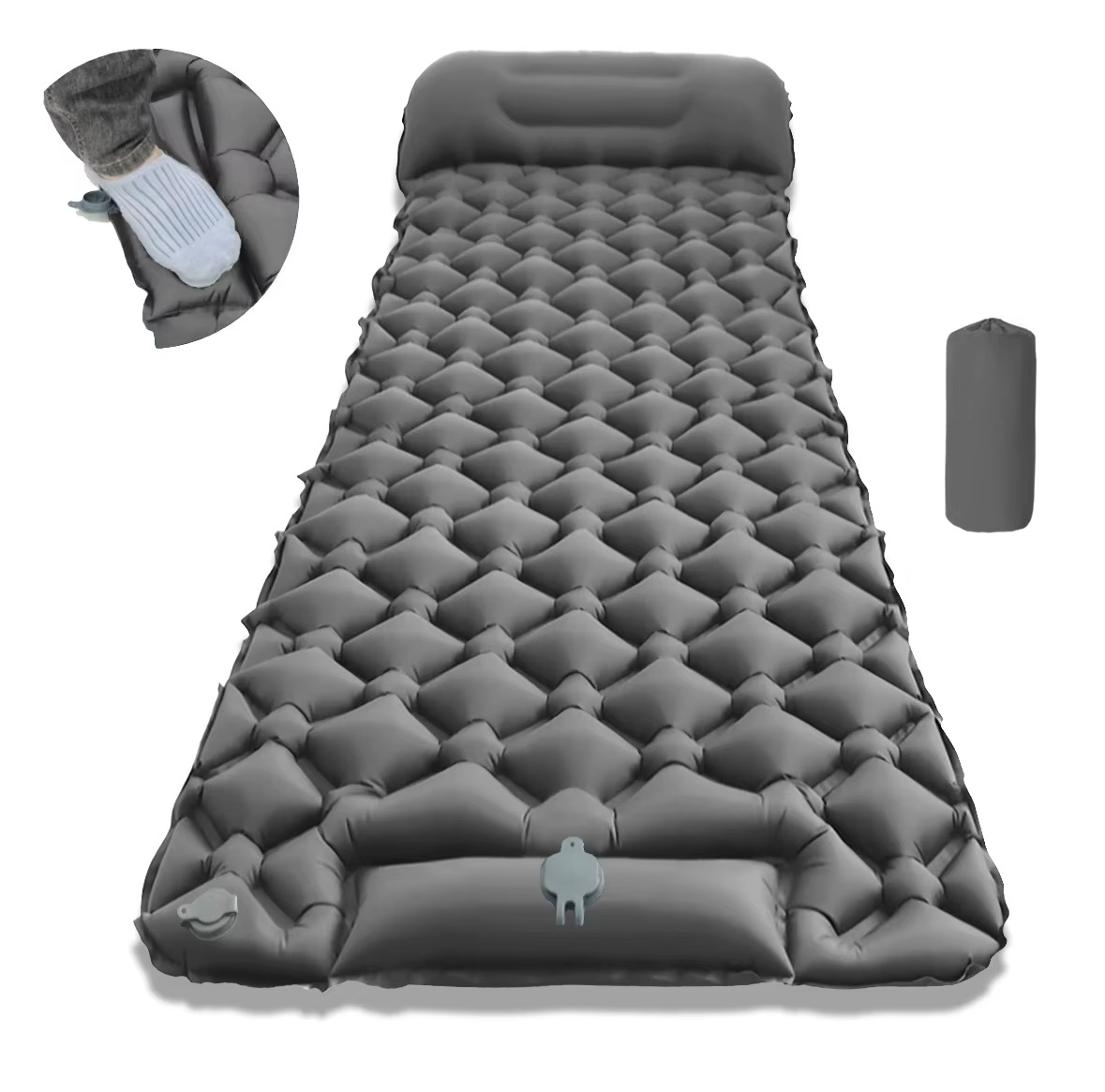 Loopstep | Ultra-Comfort Luftmatratze für Camping mit integriertem Kopfkissen und Pumpe