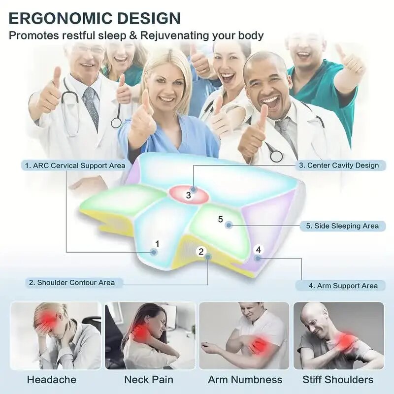 Loopstep | Zervikale orthopädische Memory-Schaum-Nackenstützkissen