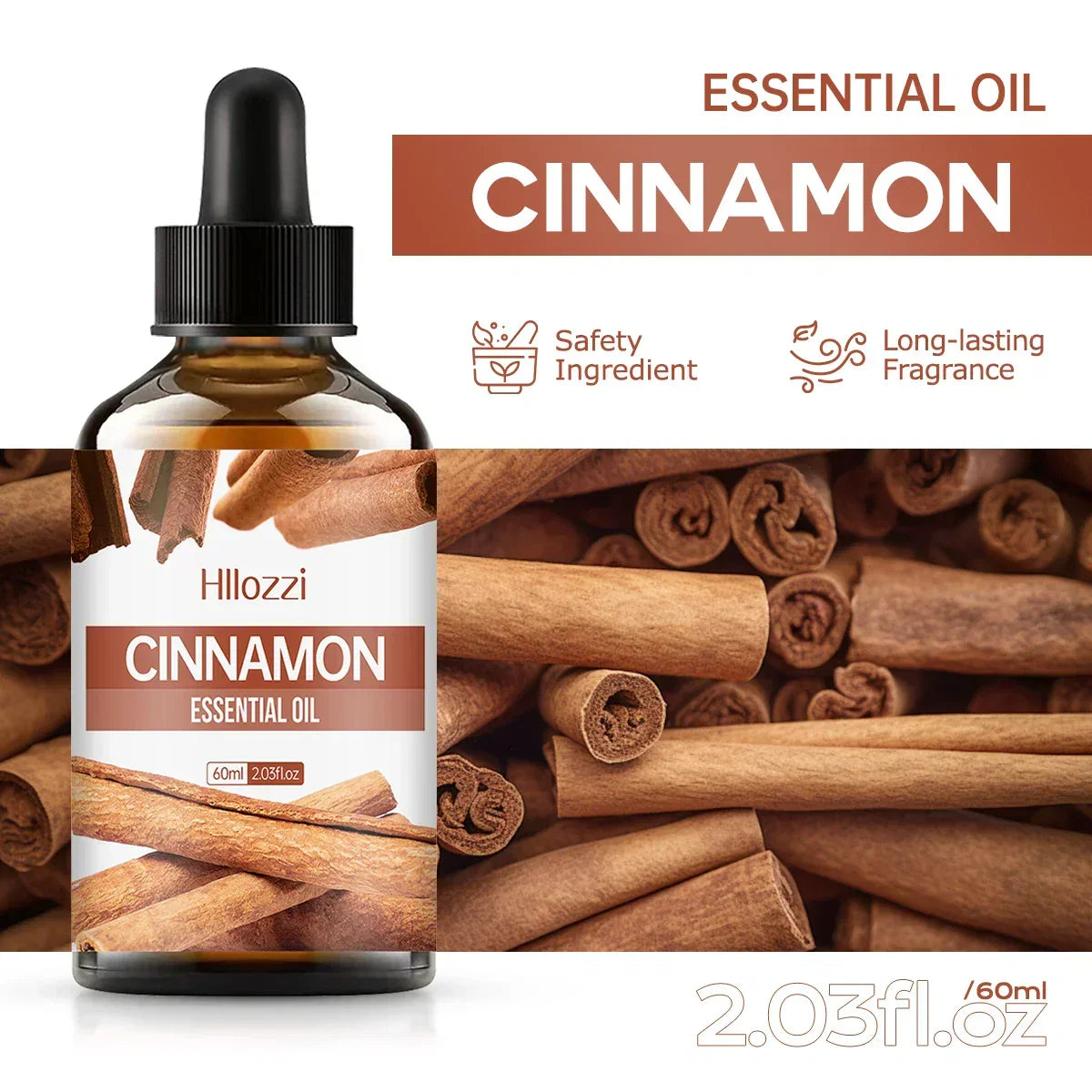Loopstep™ Zimt ätherisches Öl, 100% rein, Aromatherapie, Diffuser & Massage
