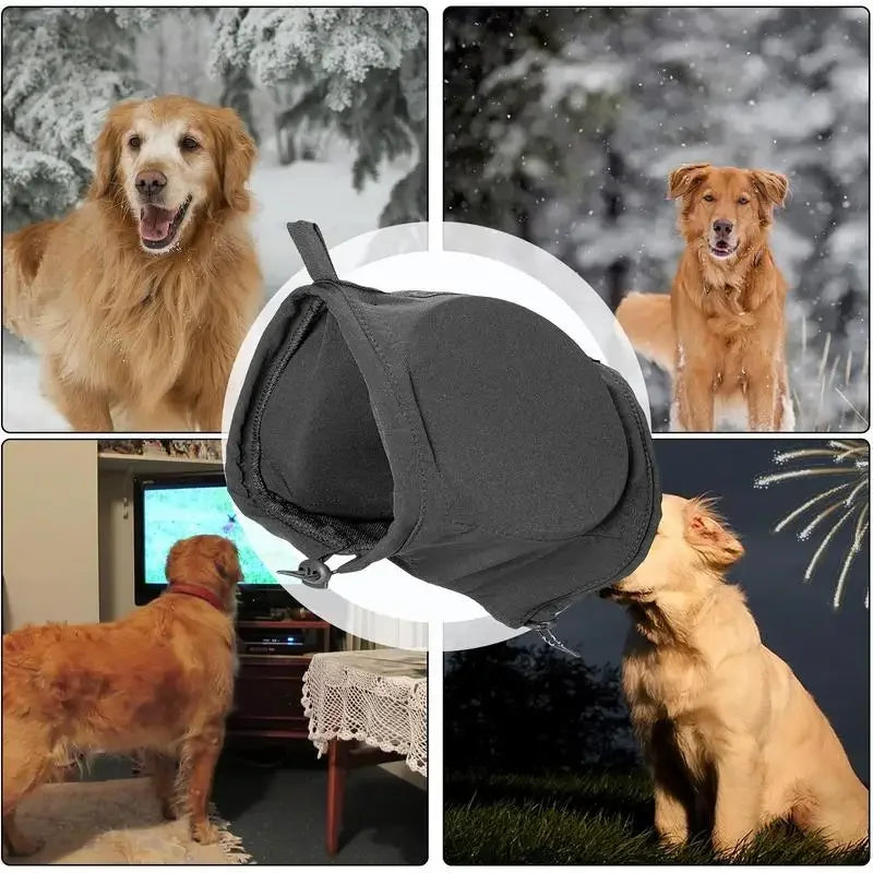 Loopstep | Geräuschdämpfende Hundeohrenschützer | Bequemes, atmungsaktives Polyester zur Linderung von Ängsten bei Feuerwerk und Gewittern