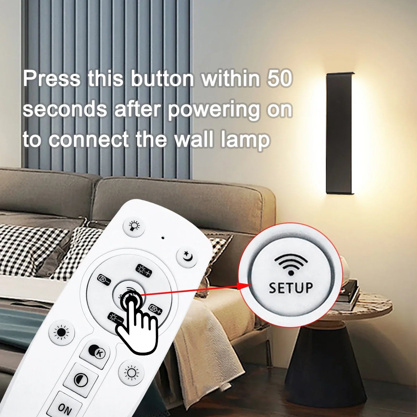 Loopstep | Moderne LED-Wandleuchte – 16W dimmbare Wandlampe mit Fernbedienung, Auf- und Ablichtung für Schlafzimmer, Wohnzimmer und Flur