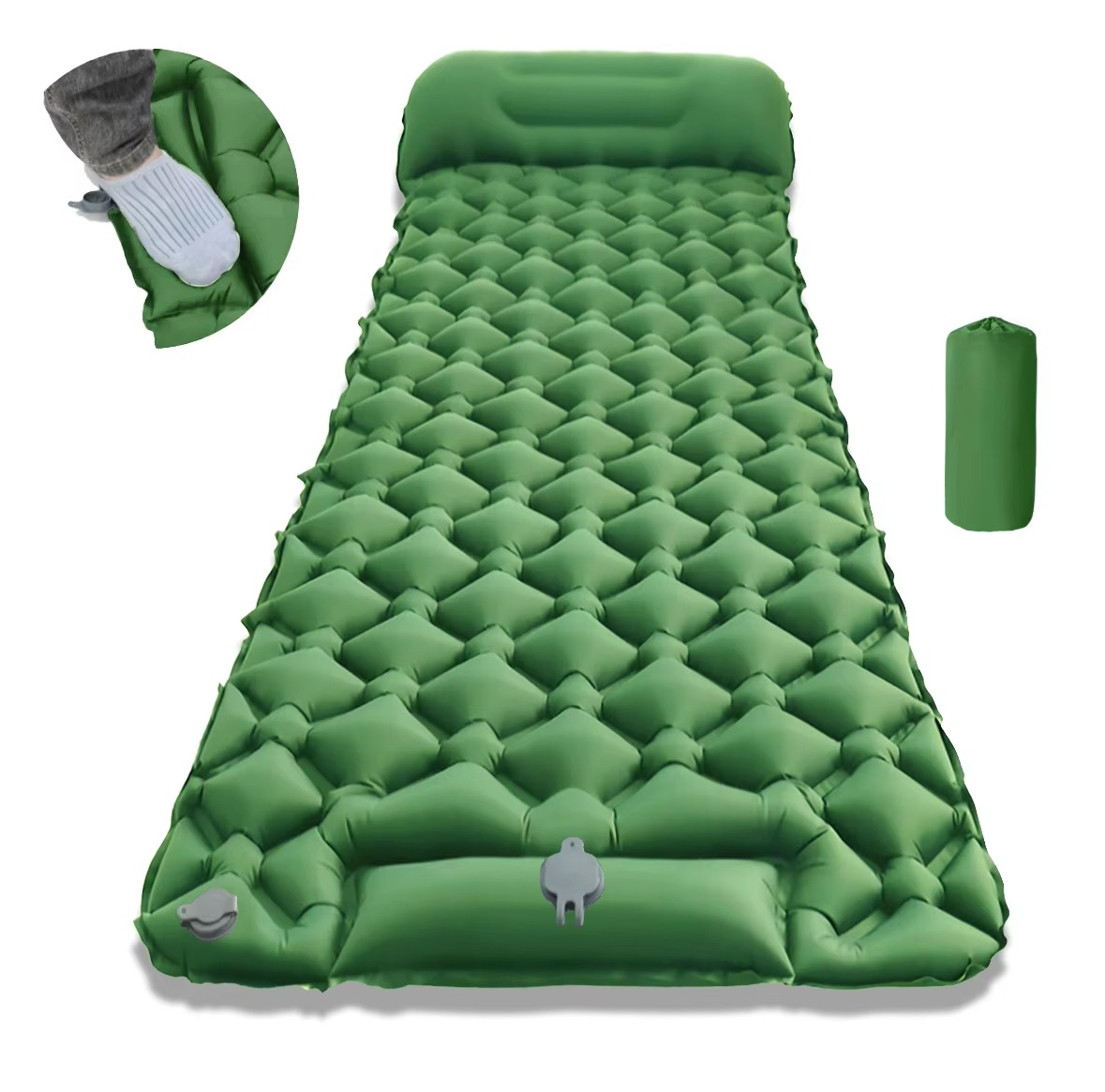 Loopstep | Ultra-Comfort Luftmatratze für Camping mit integriertem Kopfkissen und Pumpe