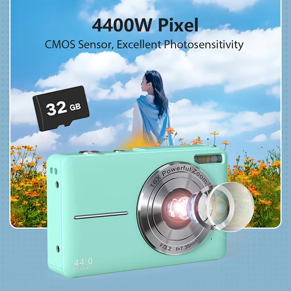 Loopstep | Hochauflösende Digitalkamera für Kinder - 1080P HD, 44MP mit 16-fachem Zoom