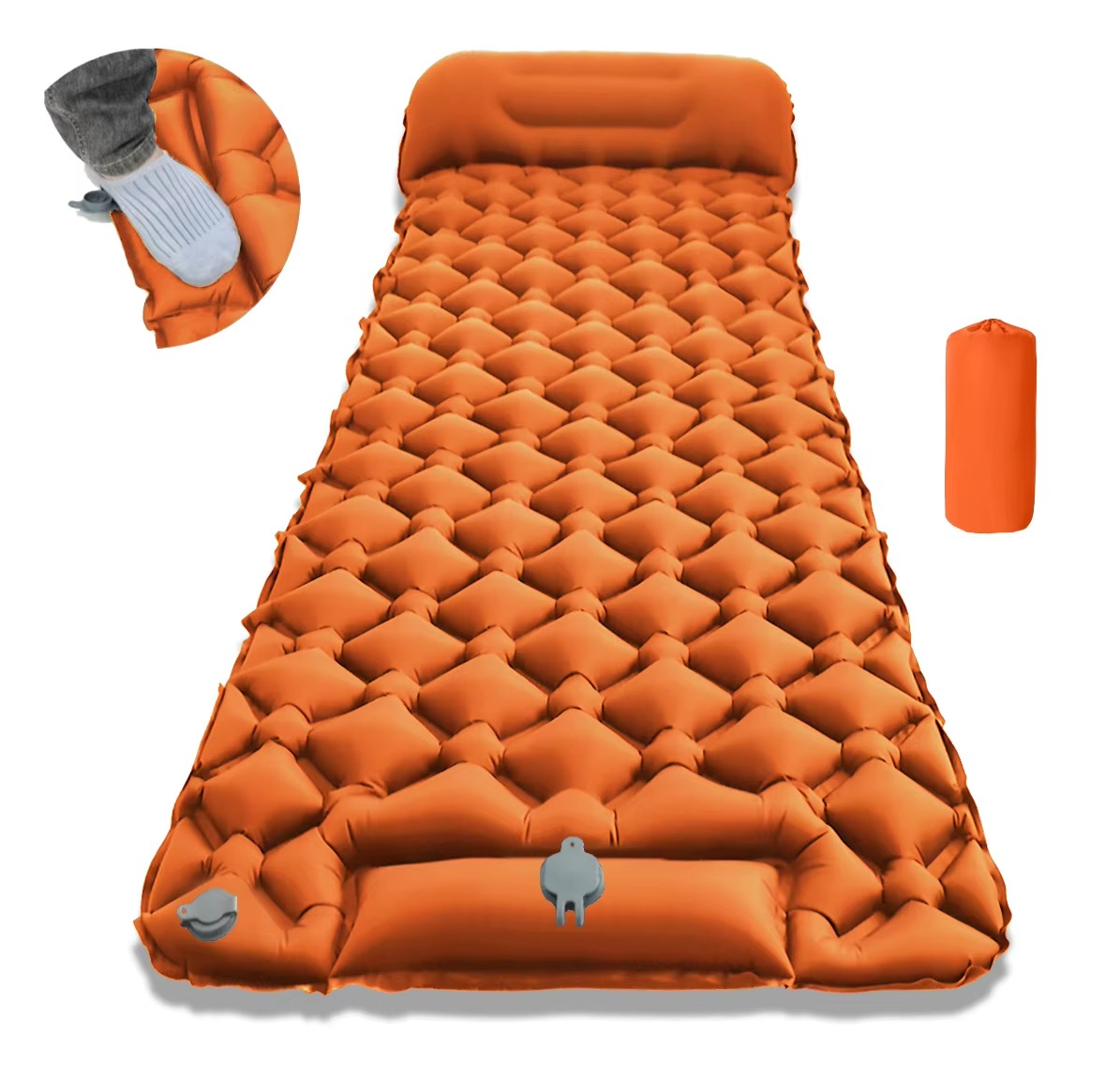Loopstep | Ultra-Comfort Luftmatratze für Camping mit integriertem Kopfkissen und Pumpe