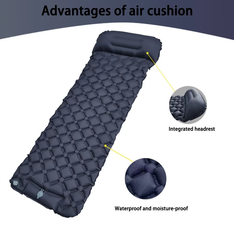 Loopstep | Ultra-Comfort Luftmatratze für Camping mit integriertem Kopfkissen und Pumpe
