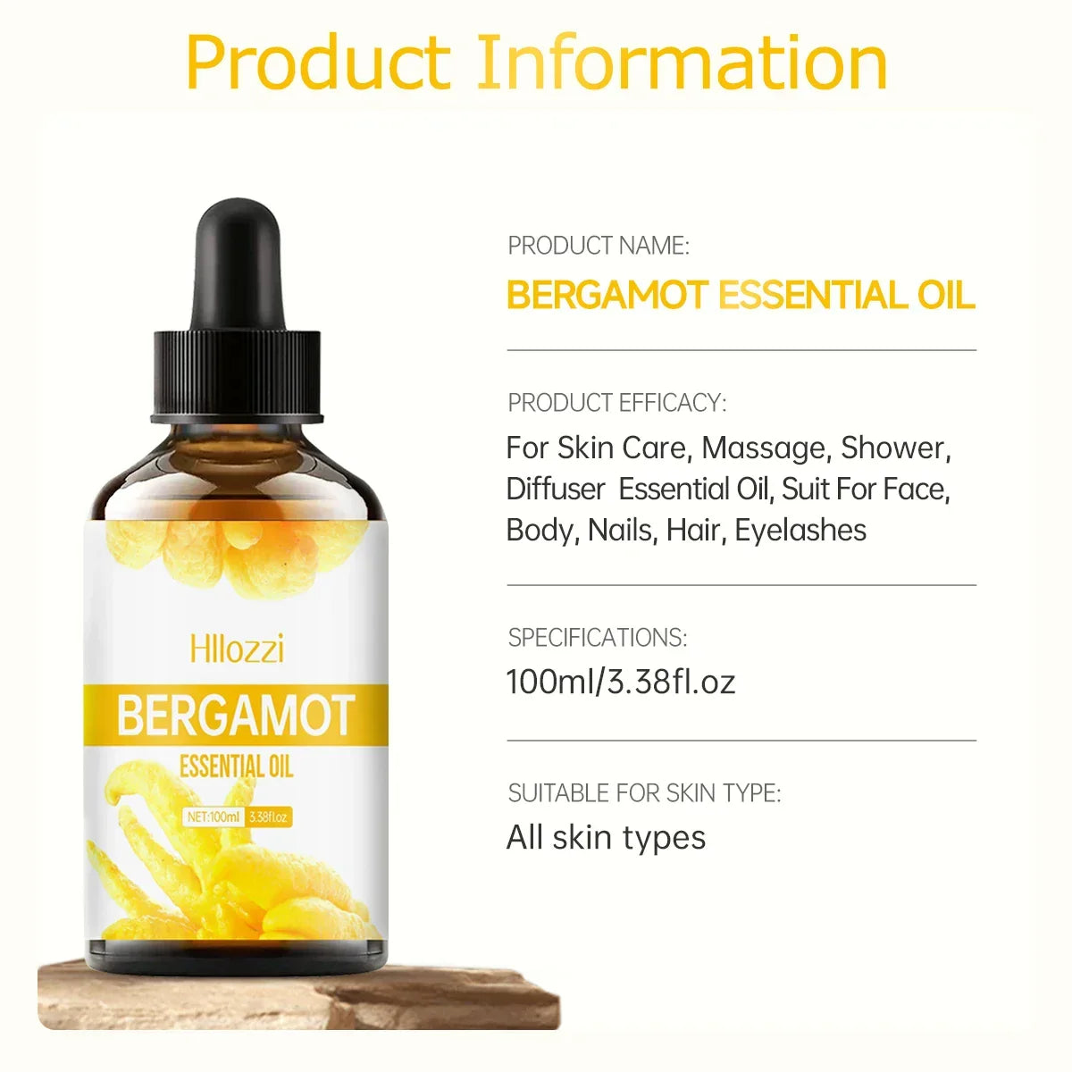Loopstep™ Bergamotte ätherisches Öl, Premium, Haarpflege, Haut & Diffuser