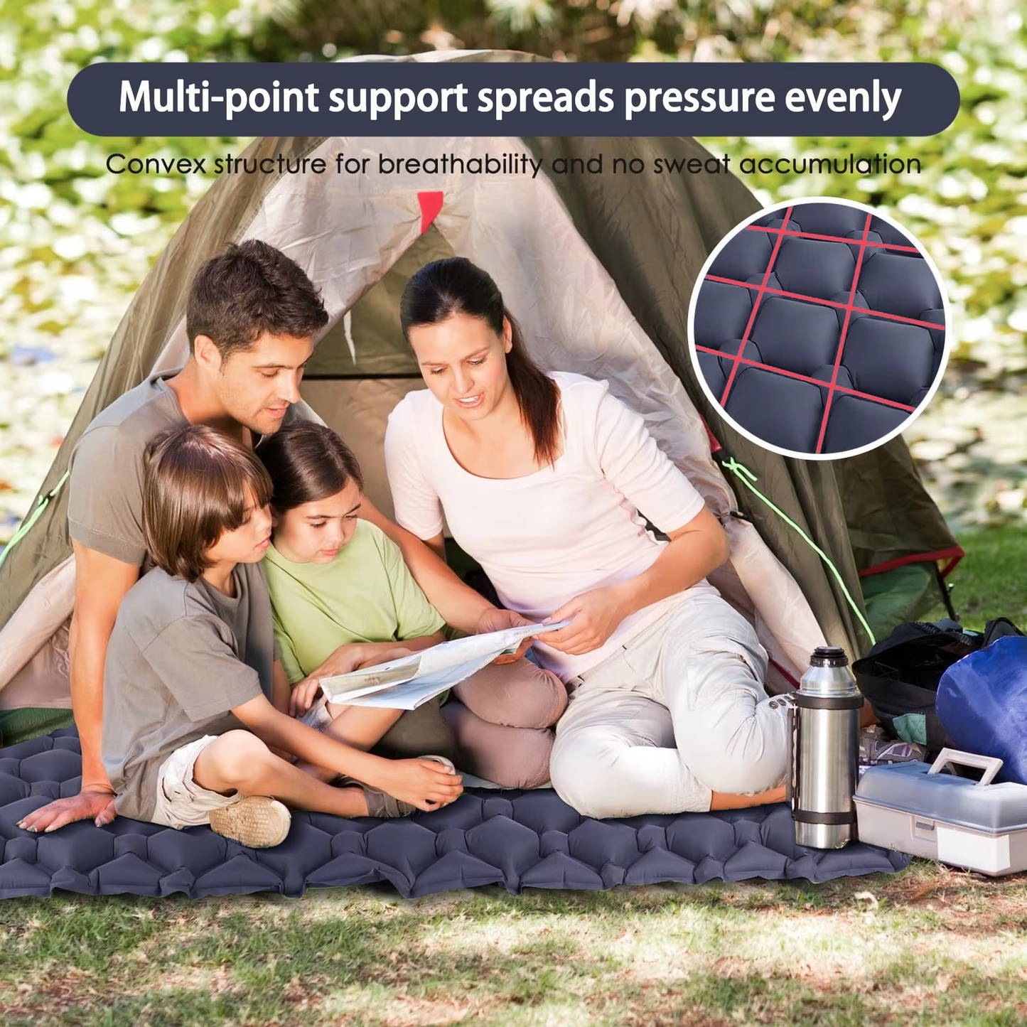 Loopstep | Ultra-Comfort Luftmatratze für Camping mit integriertem Kopfkissen und Pumpe