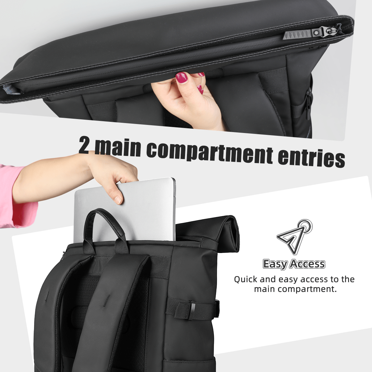 Loopstep | Erweiterbarer Outdoor-Rucksack mit großem Volumen & Laptopfach