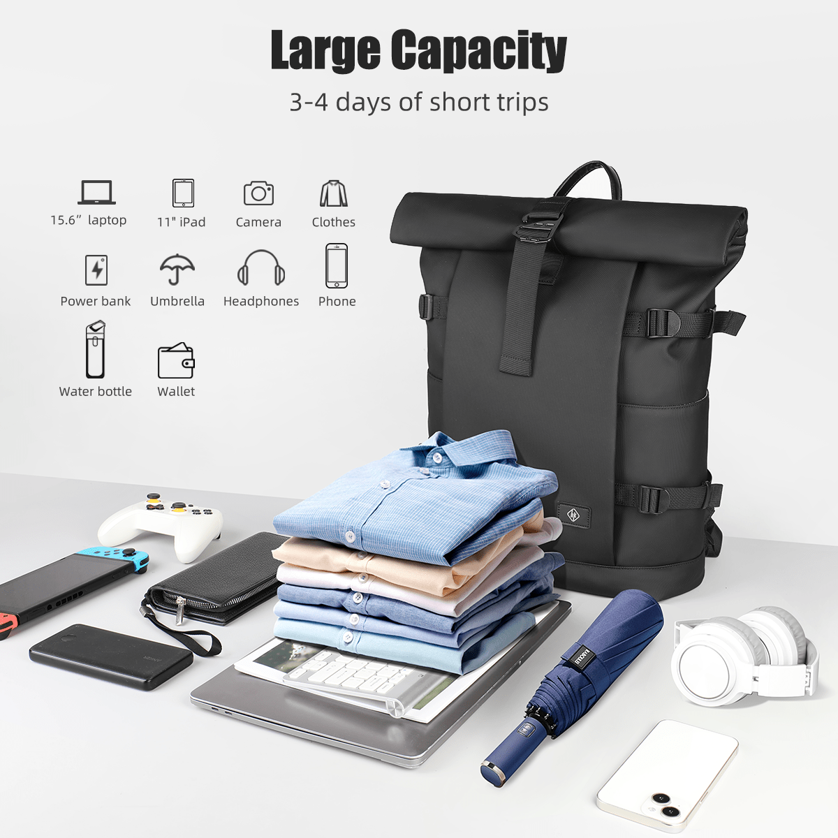 Loopstep | Erweiterbarer Outdoor-Rucksack mit großem Volumen & Laptopfach