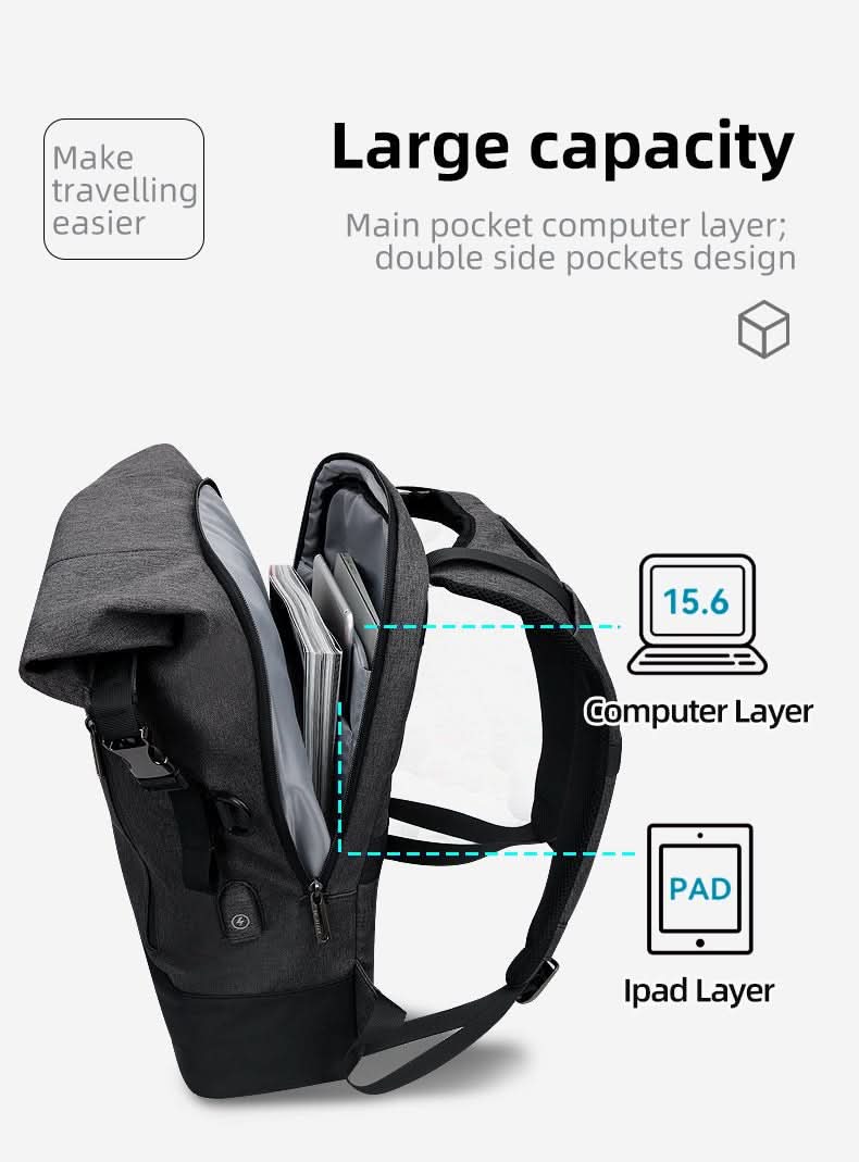 Loopstep | Multifunktionaler Rucksack für draußen mit USB-Anschluss
