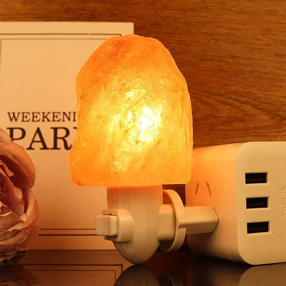 Steckdosen Himalaya-Salzlampe, LED Nachtlicht, Luftreiniger, Warm