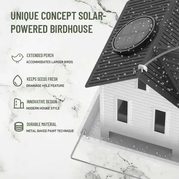 Loopstep | Solar-Vogelhaus mit LED – Leuchtende Gartenlaterne & Futterstation in einem!
