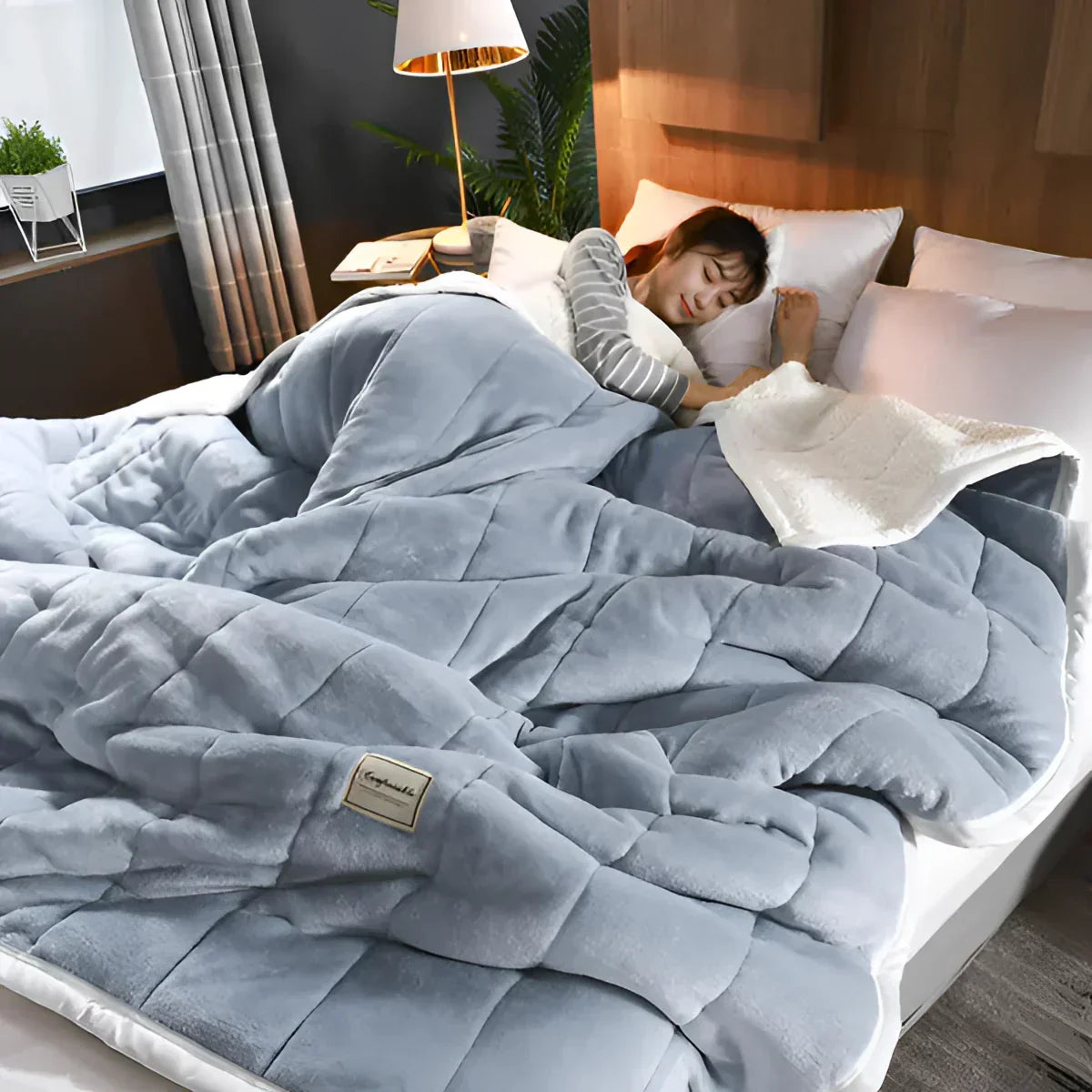 Sherpa Fleece Bettbezug für Weighted Blanket, warm & weich