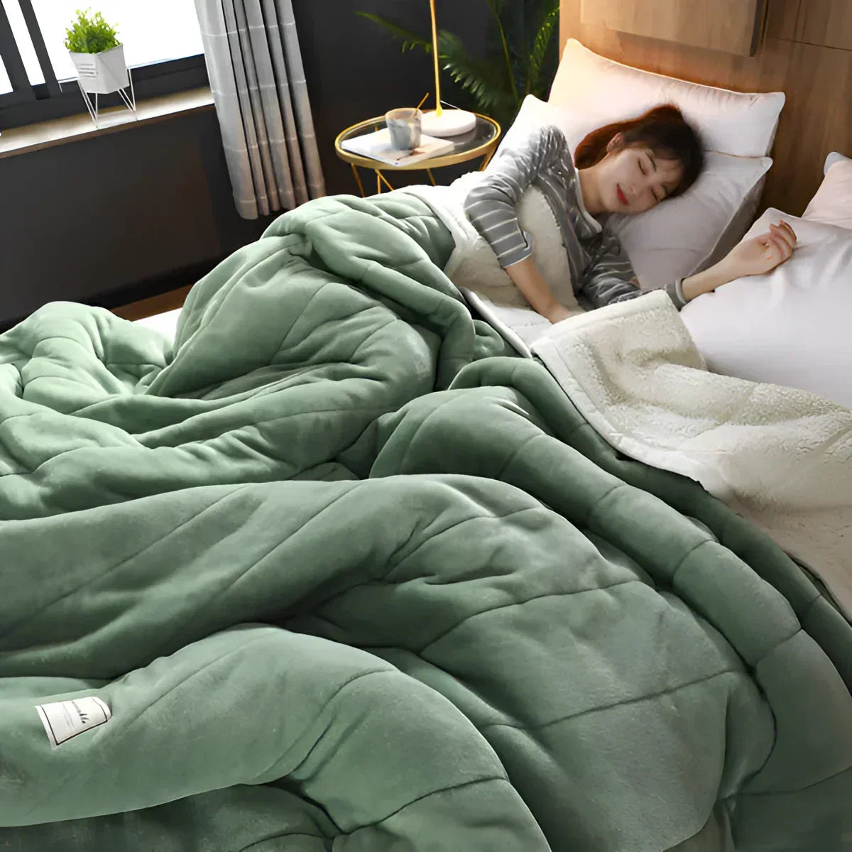 Sherpa Fleece Bettbezug für Weighted Blanket, warm & weich