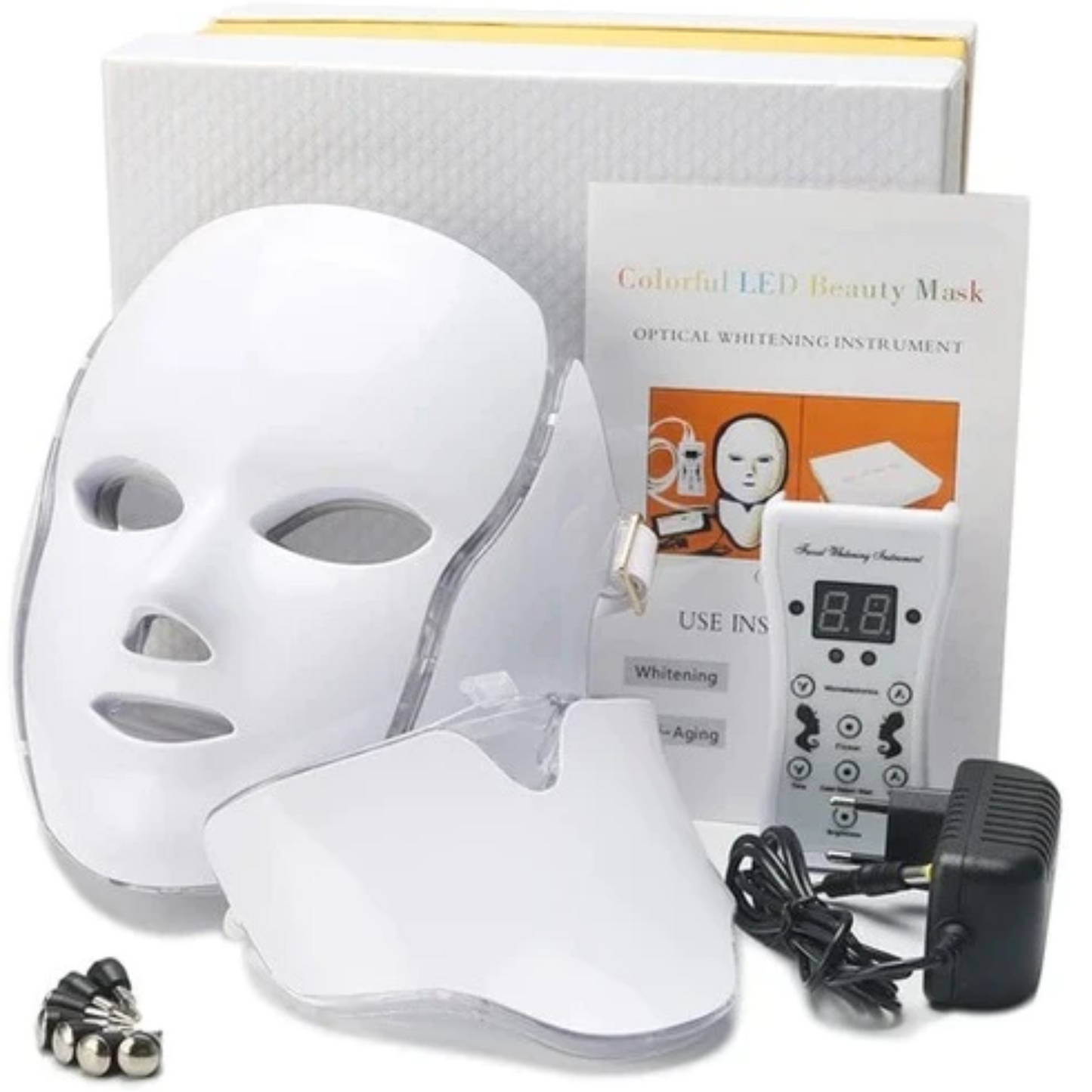 Loopstep | 7 Farben LED Photon Lichttherapie Maske - Gesichts- und Halsbehandlung