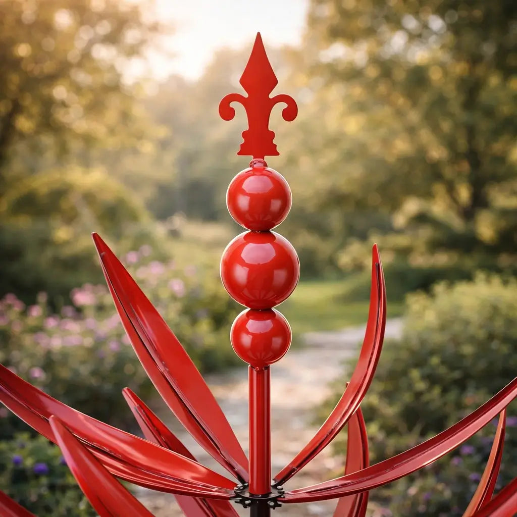 Wetterfahne | Metall-Windspiel in Lotusform | Rostbeständig | Windbloom