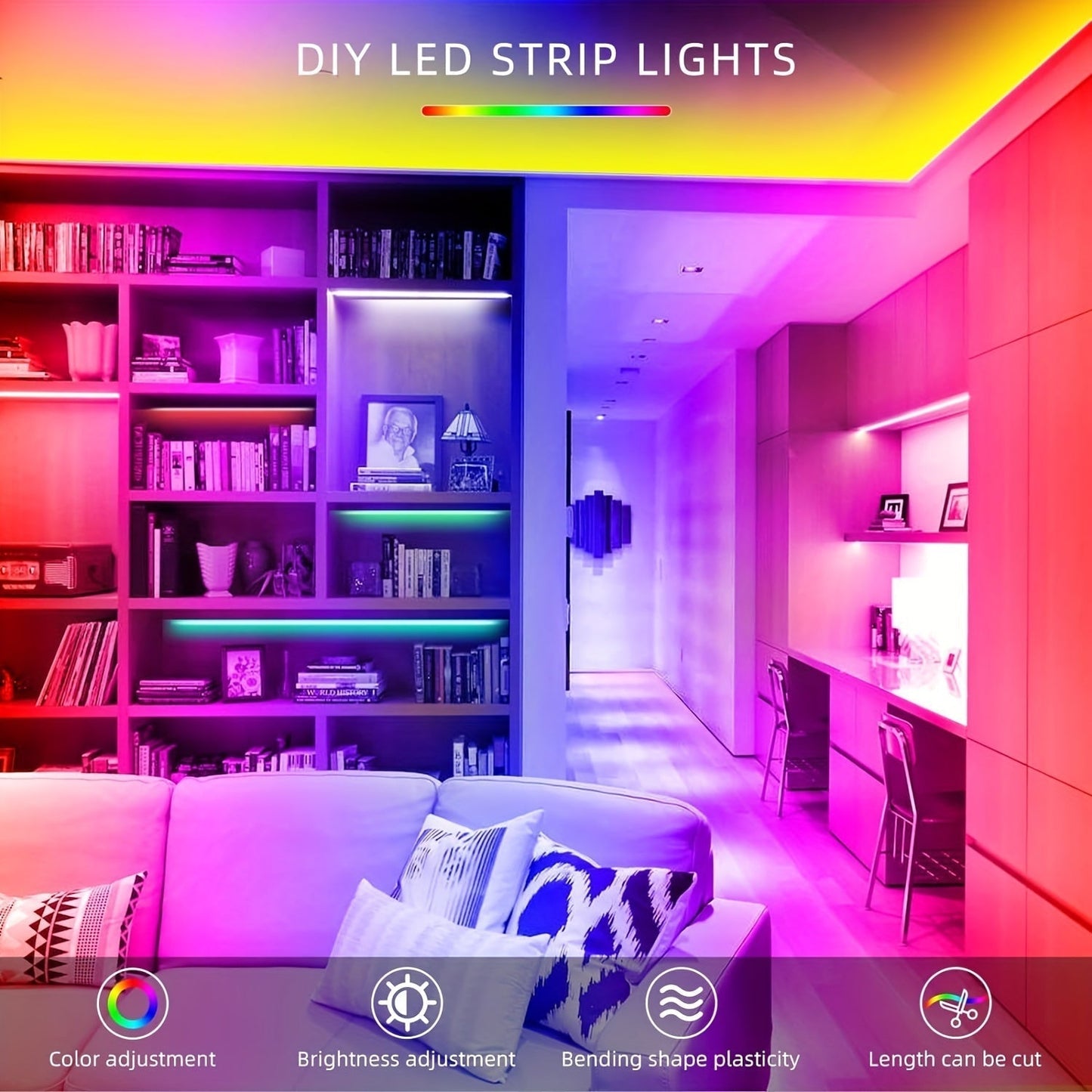 LED Strip Lights, Farbwechsel, Fernbedienung