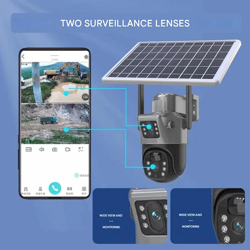 Kabellose 4K Überwachungskamera mit Solarpanel & App – DualGuard Sicherheitskamera für Zuhause & Garten