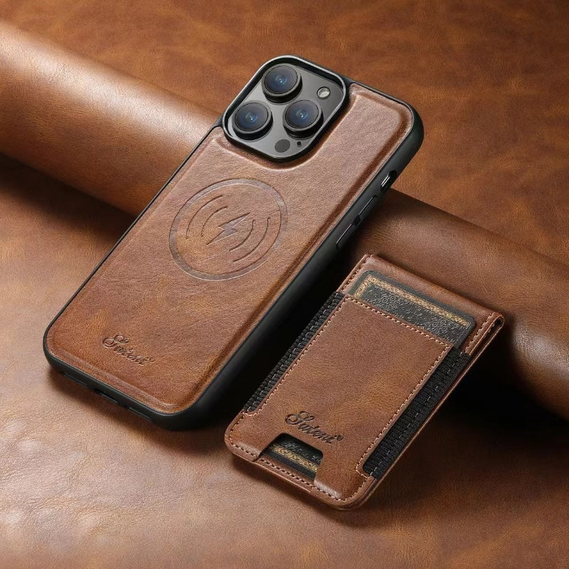 Luxora – iPhone Hülle aus Echtleder mit Kartenfach und MagSafe – Damen & Herren