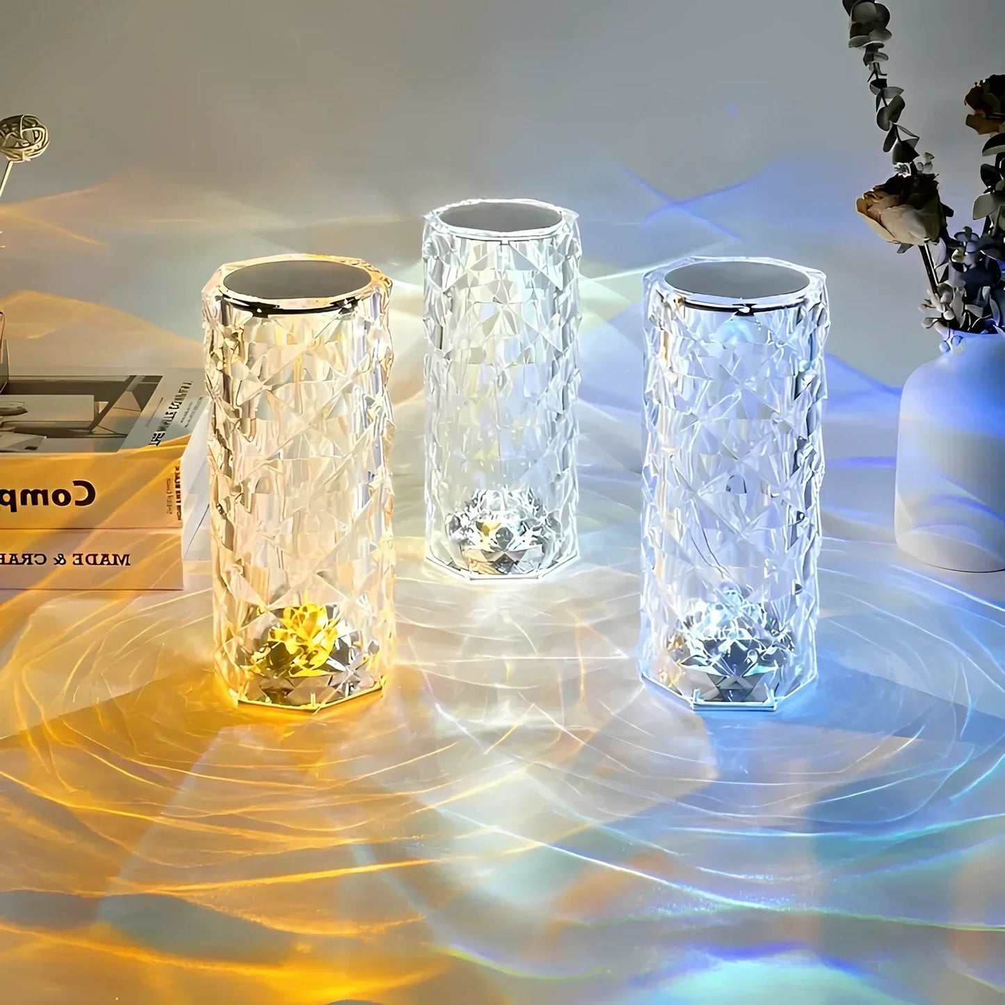 LumiCrystal – Kristall Tischlampe Touch & 16 Farben mit Fernbedienung