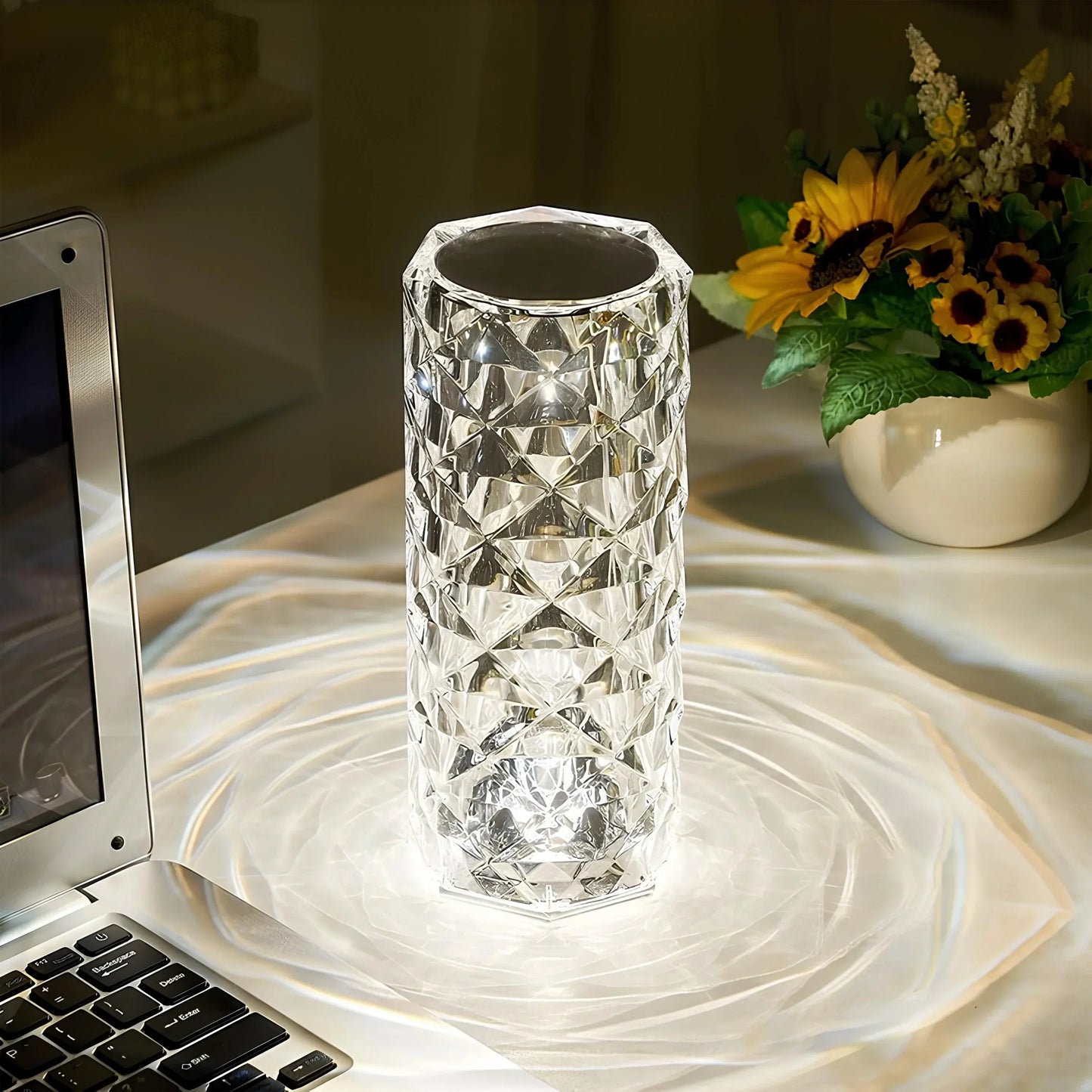 LumiCrystal – Kristall Tischlampe Touch & 16 Farben mit Fernbedienung